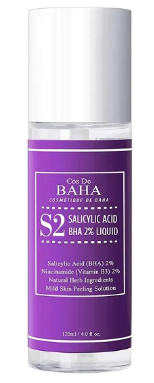 Тоник для лечения акне и сужения пор Cos De Baha Salicylic Acid BHA 2% Liquid, 120 ml Т18 фото