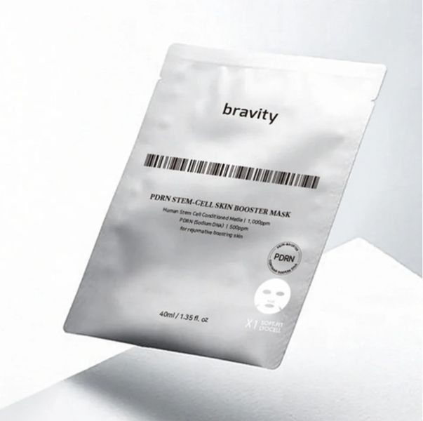 Лифтинг-маска с PDRN и эпидермальными факторами роста Bravity PDRN Stem-Cell Skin Booster Mask 40 г &times; 5 шт 13085 фото