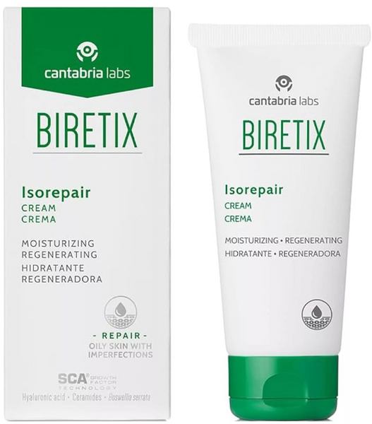 Зволожуючий регенеруючий крем для проблемної шкіри Cantabria Biretix Isorepair Cream, 50 ml Л58 фото