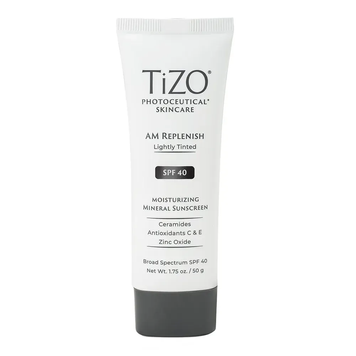Солнцезащитный увлажняющий крем с лёгким оттенком TIZO Photoceutical Skincare AM Replenish Lightly Tinted Moisturizing Mineral Sunscreen SPF 40 50 г 26032222 фото