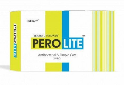 Мило проти акне з бензоїл пероксидом PEROLITE Benzoyl Peroxide Antibacterial & Pimple Care Soap, 75 g Л8 фото
