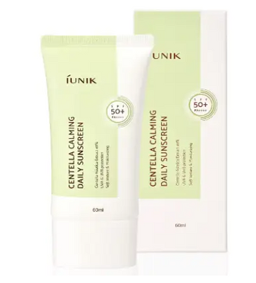 Солнцезащитный крем IUNIK Centella Calming Daily Moisture Sunscreen Reef-Safe UVA UVB SPF 50+ PA++++, 60 ml Ф26 фото