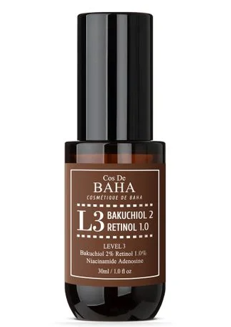 Сыворотка для лица с ретинолом 1% и бакучиолом 2% Cos De Baha L3 Bakuchiol & Retinol Serum, 30 ml   С201 фото