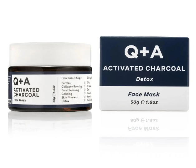 Маска для обличчя "детокс" з активованим угіллям Q+A Activated Charcoal Face Mask, 50 g М55 фото