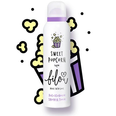 Пінка для душу з ароматом солодкого попкорну Bilou Sweet Popcorn, 200 ml ДТ56 фото