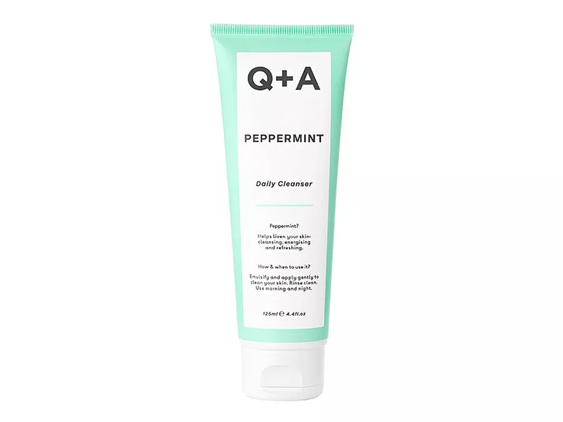 Очищающий успокаивающий гель для лица с перечной мятой Q+A Peppermint Daily Cleanser, 125 ml В10 фото