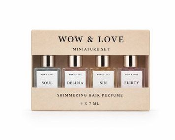 Сет мініатюр парфум-блиску для волосся WOW & LOVE 4 од в 1 по 7 мл, 4&times;7 мл