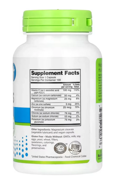 Електроліти, Essential Electrolytes, NutriBiotic, 100 капсул