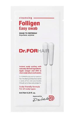 Ватна паличка для миттєвого очищення шкіри голови Dr.Forhair Folligen Easy Swab, 6 ml 286 фото