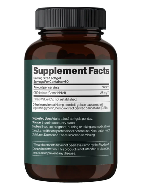 Изолят CBD 1500 мг &mdash; 60 мягких капсул Mind Shi CBD Isolate 1500 mg &ndash; 60 softgels Mind Shi, 60 vegcaps