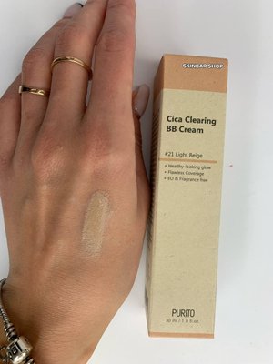 Purito Cica Clearing BB Cream #21 Light Beige BB-крем з екстрактом центелли азіатської, 30 ml Д18 фото