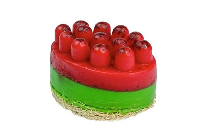 Мило-скраб з люфою Top Beauty “Кавун” (червоно-зелене) ДТ59 фото