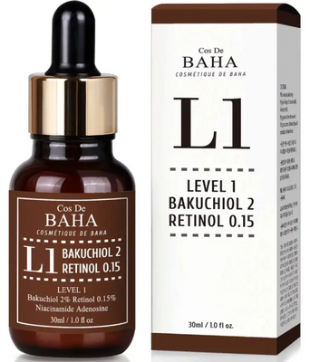 Омалаживающая сыворотка с бакучиолом и ретинолом COS DE BAHA L1 Bakuchiol & Retinol Serum, 30 ml С4 фото