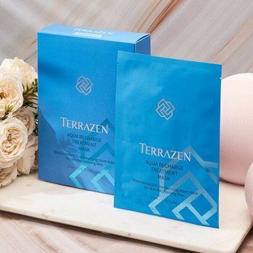 Інтенсивно зволожуюча тканинна маска для обличчя TERRAZEN AQUA RECHARGE TREATMENT MASK 1404 фото