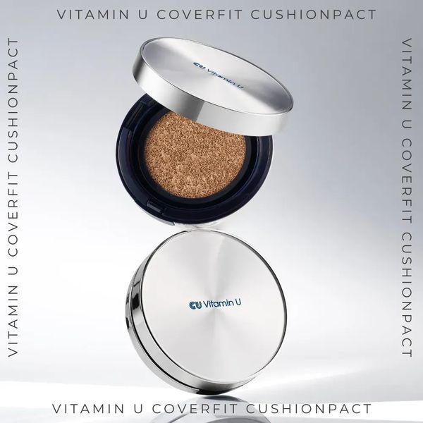 Кушон з вітаміном U та полінуклеотидами CU SKIN Vitamin U Coverfit Cushionpact No.21 зі змінним блоком SPF 50+ PA+++ 15 г + 15 г 120811 фото