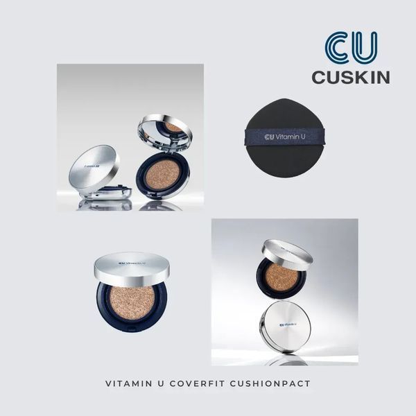 Кушон з вітаміном U та полінуклеотидами CU SKIN Vitamin U Coverfit Cushionpact No.21 зі змінним блоком SPF 50+ PA+++ 15 г + 15 г 120811 фото