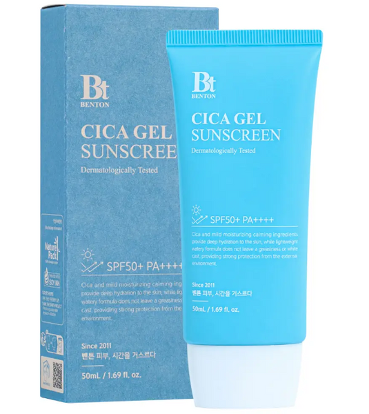 Увлажняющая солнцезащитная крем-сыворотка с центеллой Benton CICA Gel Sunscreen Serum SPF50+ PA++++, 50 ml Ф80 фото